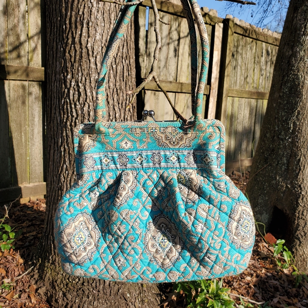 Vera Bradley purse, check book cover and ID lanyard